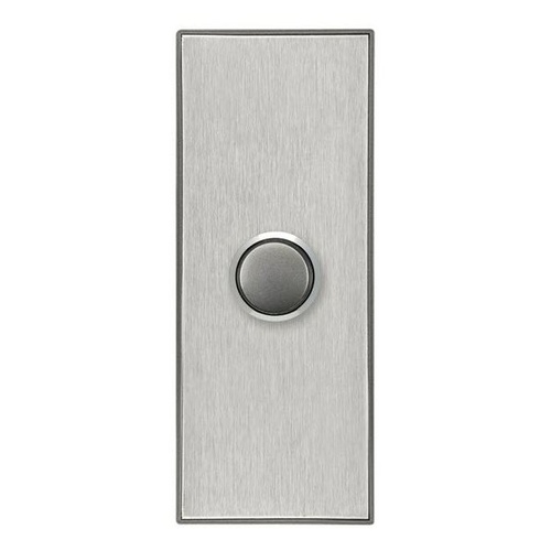 CLIPSAL SATURN 4061AL-HS | 1 Gang Pushbutton LED Architrave Switch | Horizon Silver main image