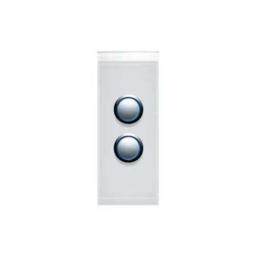 CLIPSAL SATURN 4062AL-PW | 2 Gang Pushbutton LED Architrave Switch | Pure White main image