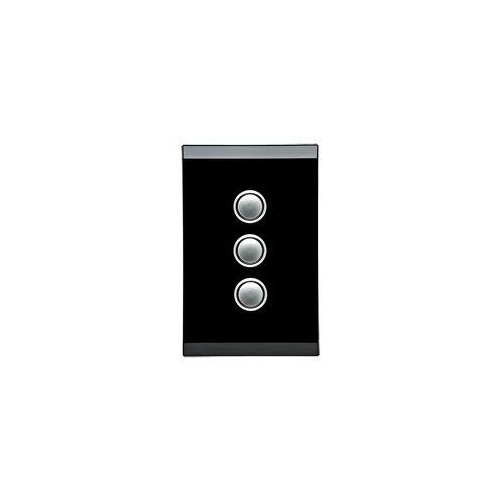 CLIPSAL SATURN 4063VH-EB | 3 Gang 60 Series Grid And Surround | Espresso Black main image
