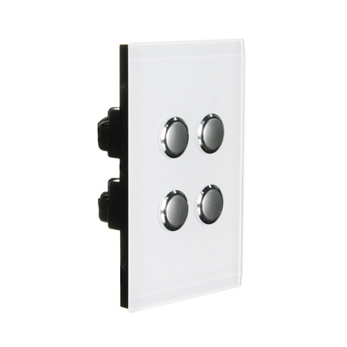 CLIPSAL SATURN 4064PBL-PW | 4 Gang Pushbutton LED Switch | Pure White main image