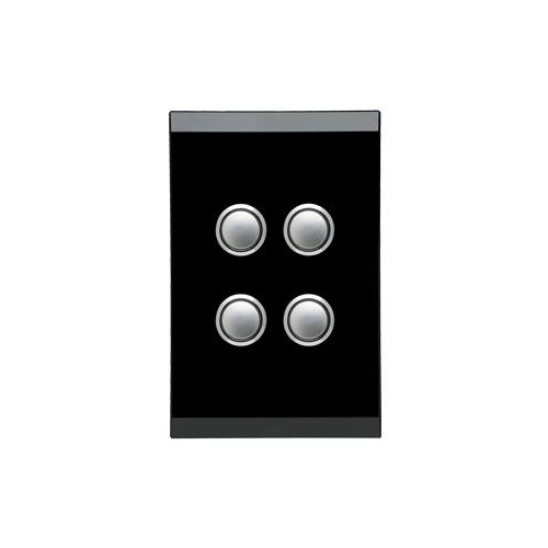 CLIPSAL SATURN 4064VH-EB | 4 Gang 60 Series Grid And Surround | Espresso Black main image