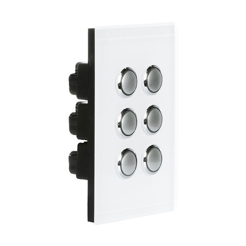 CLIPSAL SATURN 4066PBL-PW | 6 Gang Pushbutton LED Switch | Pure White main image