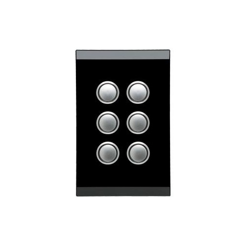 CLIPSAL SATURN 4066VH-EB | 6 Gang 60 Series Grid And Surround | Espresso Black main image