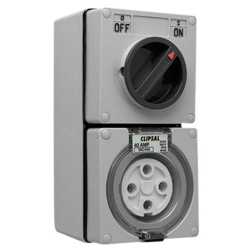 CLIPSAL 56C440 | 4 Pin 40Amp Combination Switched Socket 56 Series main image
