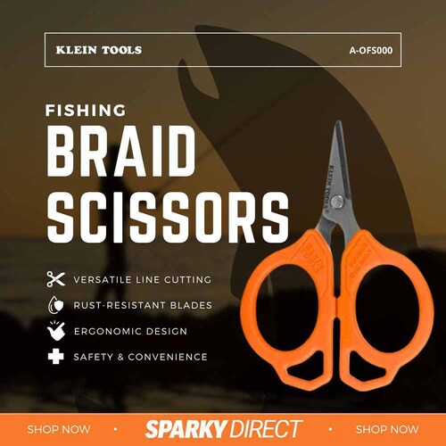 Klein A-OFS000 Fishing Braid Scissors - Precision Cuts for Anglers