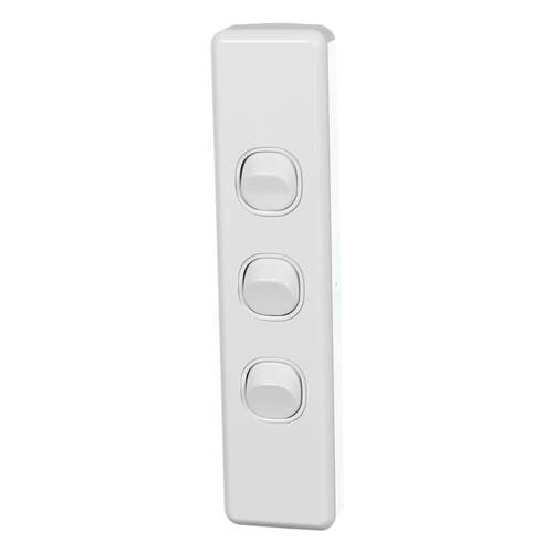 Clipsal Classic C2033A-WE | 3 Gang Architrave switch 10 Amp White  main image