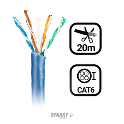 Network Cable RJ45 U/UTP Cat 6 Cu PVC 2m White (Box 10 units