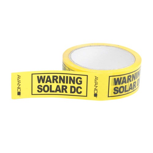 Solar Warning Tape DCWT50Y | Black on Yellow 50m Roll main image