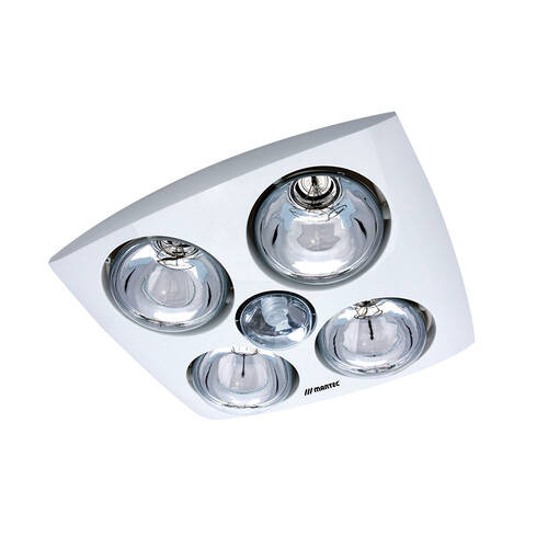 MARTEC MBHC4LW Contour 4 x 275w Heat 8w R80 3000K LED Light Fan Bathroom Heater White Martec