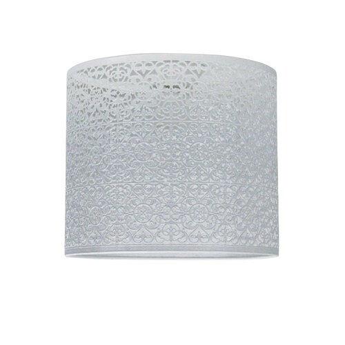 White metal shop flush mount light