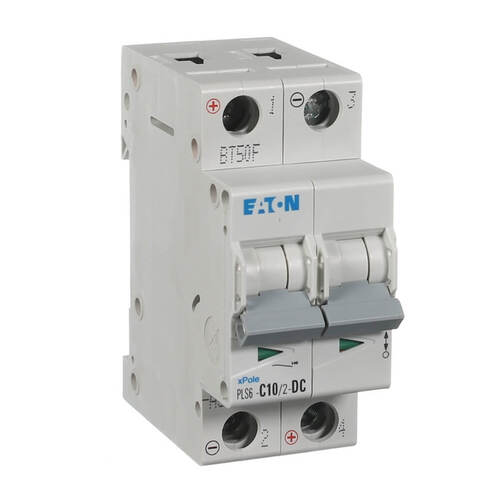Eaton PLS6-C10/2DC | 10 amp DC Circuit breaker 2 pole 10kA main image