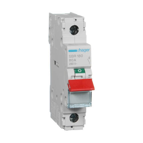 HAGER SBR180 | Main switch single pole 80 amp main image