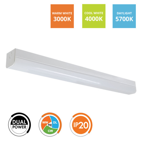 SL9732 40TC DP3 1135mm Diffused Dual wattage 24W or 40W LED Batten Tri Colour
