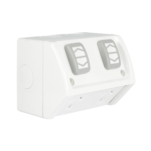 CLIPSAL WSC227/2RW | Double Weatherproof Power Point 10amp Resistant White main image