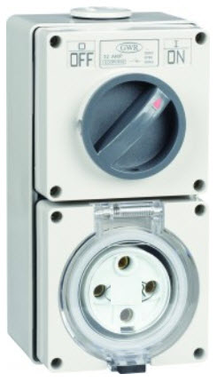 4 pin Switched Socket Combination Industrial outlets IP66
