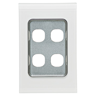 Pure White Clipsal Saturn 30 Series Plate and Grid Only | No Mechanisms