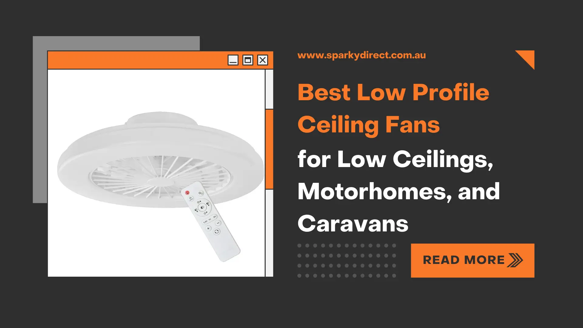 Best Low Profile Ceiling Fan for Low Ceilings, Motorhomes, and Caravans image