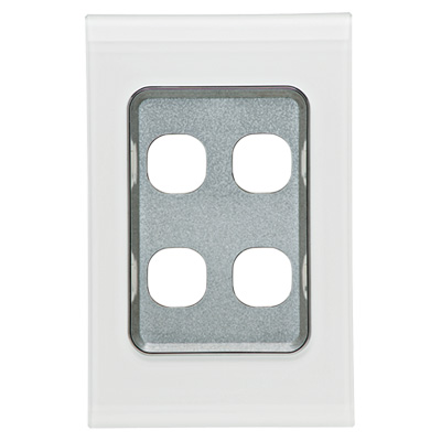 Pure White Clipsal Saturn Range 30 Series Plate and Grid Only