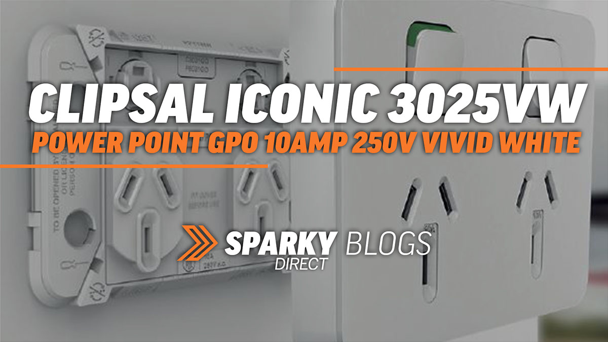 3025vw Clipsal Iconic | Double Power Point GPO 10Amp 250v Vivid White 3025-VW image